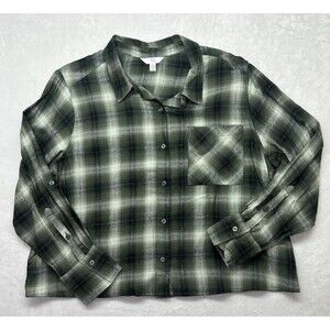 Women’s XL Plaid Button Down Shirt Lot of 2 Roll Tab Sleeve Casual Fall Top